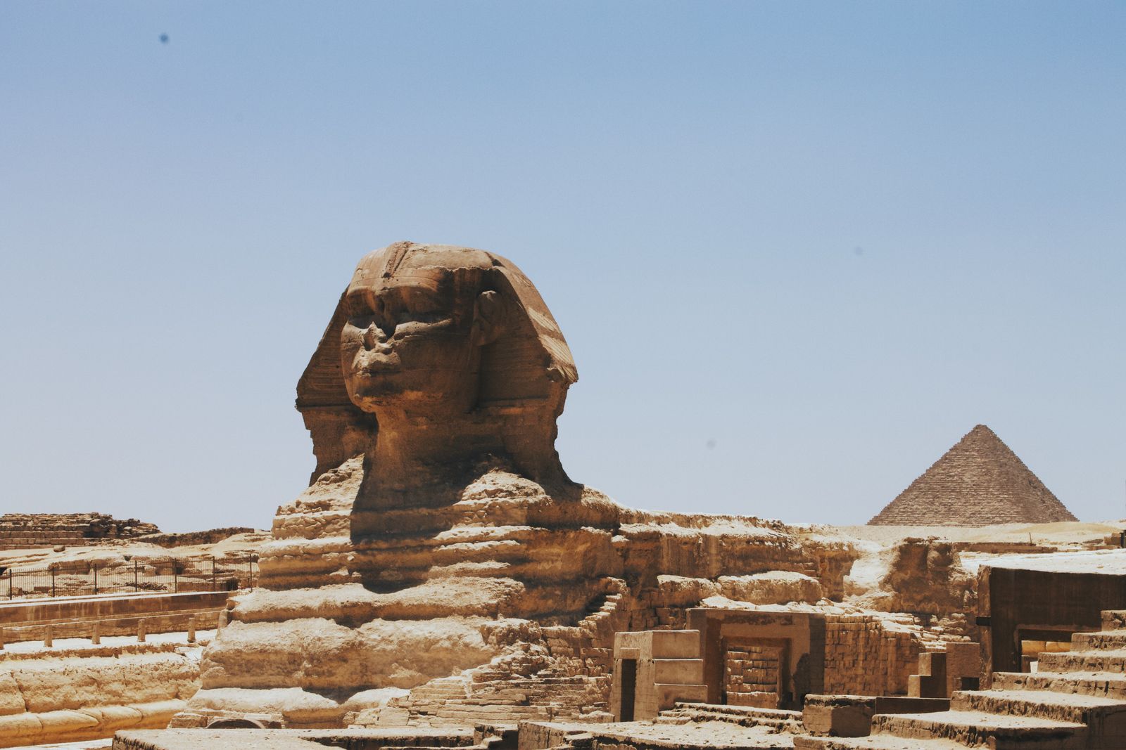 Historic Egyptian architecture under bright sun
