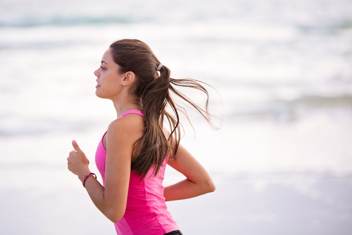 Runner on a long training route